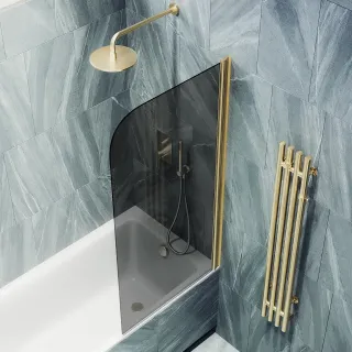 Шторка на ванну MaybahGlass MGV-603-3 40см золото